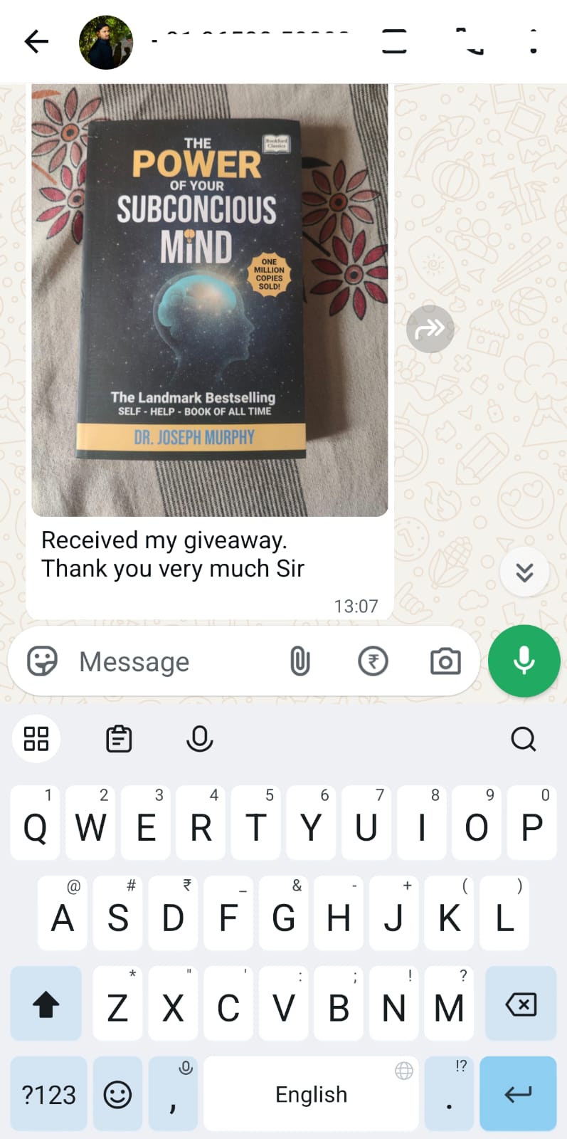 WhatsApp testimonial 1
