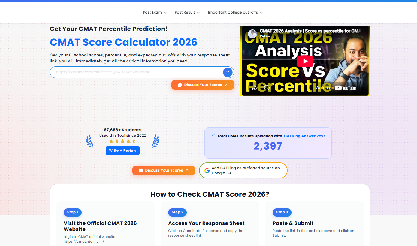 CMAT Score Calculator